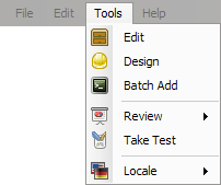 Flash Card Master Tools menu.